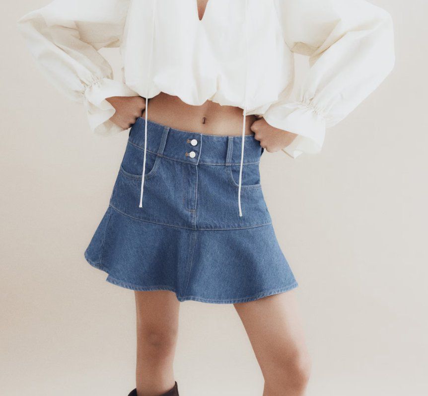 Gonne: Jeansrock mit Volant, Gr. 36, von H&M – Nuovo (secondo la descrizione) da Widnau venduto da niccli