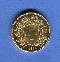 (962) 20 Fr. 1916 Vreneli Top Stgl Gold