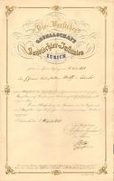 Urkunde Landtöchter Institut Zürich 1851 Oberst J.K. Wolff