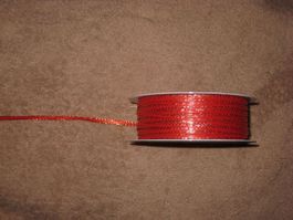 Satinband rot mit gold Rand 3mm breit Reststück