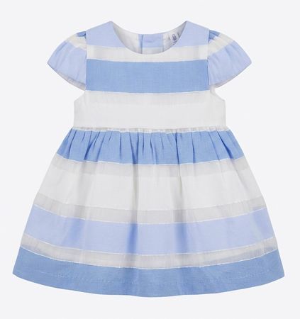 Kleid Baby Mädchen Anlass blau-weiss idexe 3M (62)