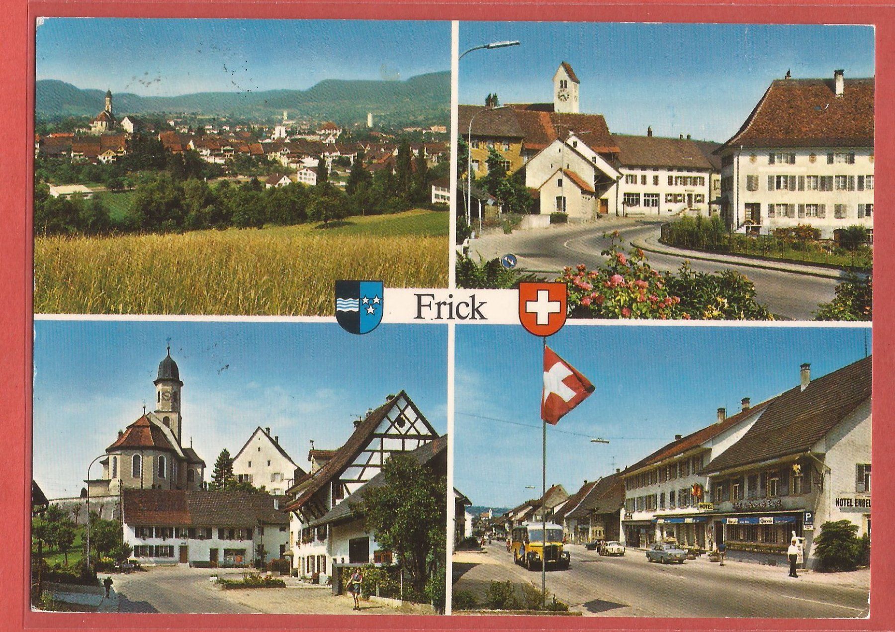 Cartoline postali: Frick - mit Saurer-Postauto vor Hotel Engel - 1979 – Usato da Fislisbach venduto da Porano