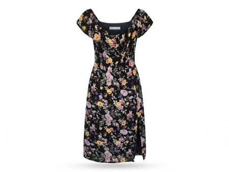 Kleid Abercrombie & Fitch Blumenmuster schwarz gebraucht