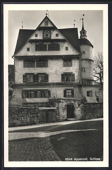 Ansichtskarten: AK Appenzell, Strassenpartie mit Schloss – Gebraucht aus Berlin von bartko-reher