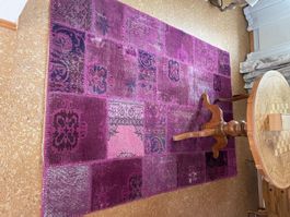 Orientteppich vintage patchwork lila 140 x 200