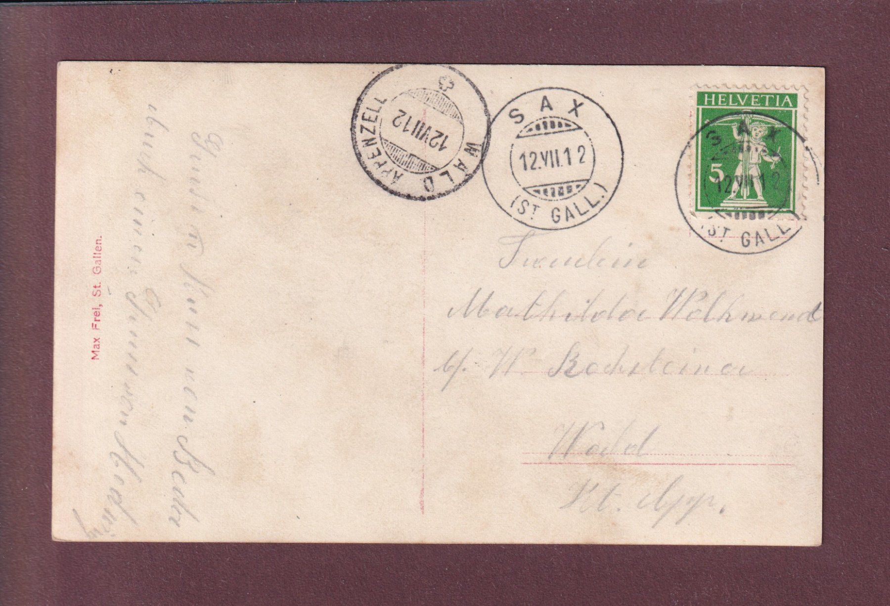 Cartoline postali: NADELSPITZE bei Fählenalp - 1912 – Usato da Pully venduto da nicecards-shop 1