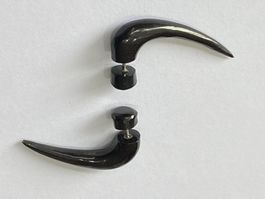 Fake PlugEchter Büffel Horn OHR steckeR Geschnitzt L 44 mm !