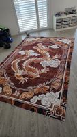 Teppich Drachen Motiv braun beige gebraucht Zustand gut