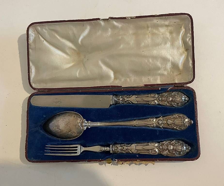 Set di posate: Reisebesteck Silber ca 1900 – Usato da Basel venduto da ninenintynine 1