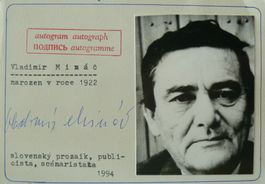 Vladimir Minac (1922-1996) Schriftsteller - Autogramm