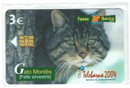 Privat-Telefonkarte Spanien Wildkatze originalverpackt