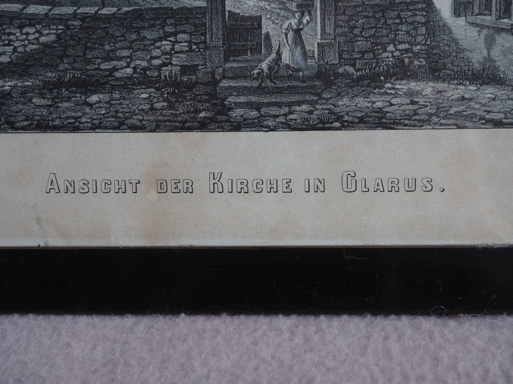 Grafica & Litografie: Litho: Ansicht der Kirche in Glarus – Usato da Schänis venduto da Lobelie1 2