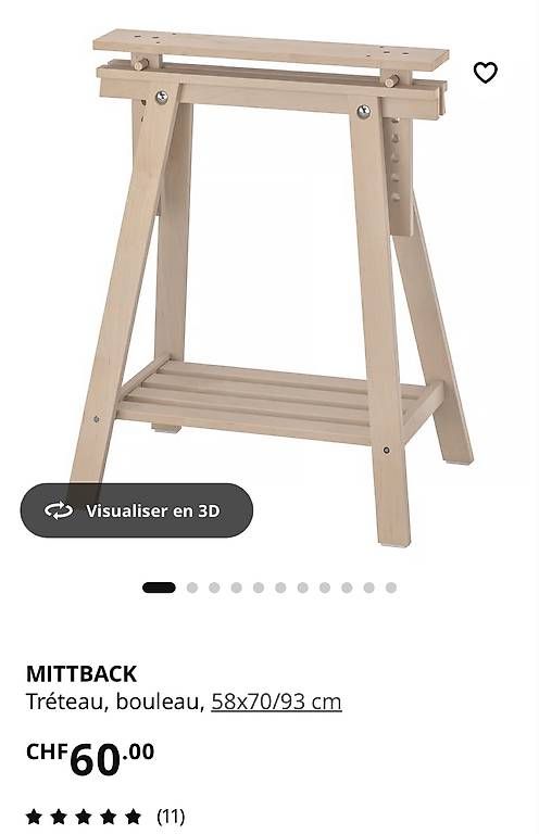Scrivanie: Bureau en verre sur tréteaux  – Usato da Boussens venduto da justjuju 3