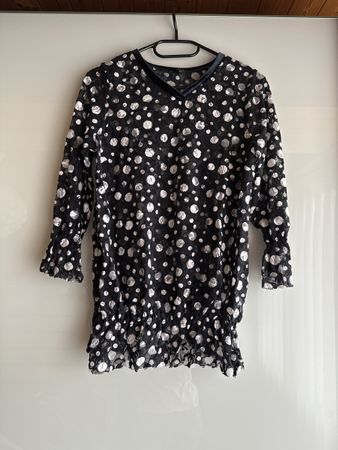 OVS Damen Langarmshirt Grösse M blau weiss gepunktet