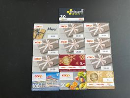 13 Geschenkkarten vom Coop