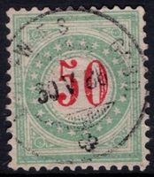 Porto 50 Rp. hellblaugrün - Vollstempel LANGWIES GRBD.