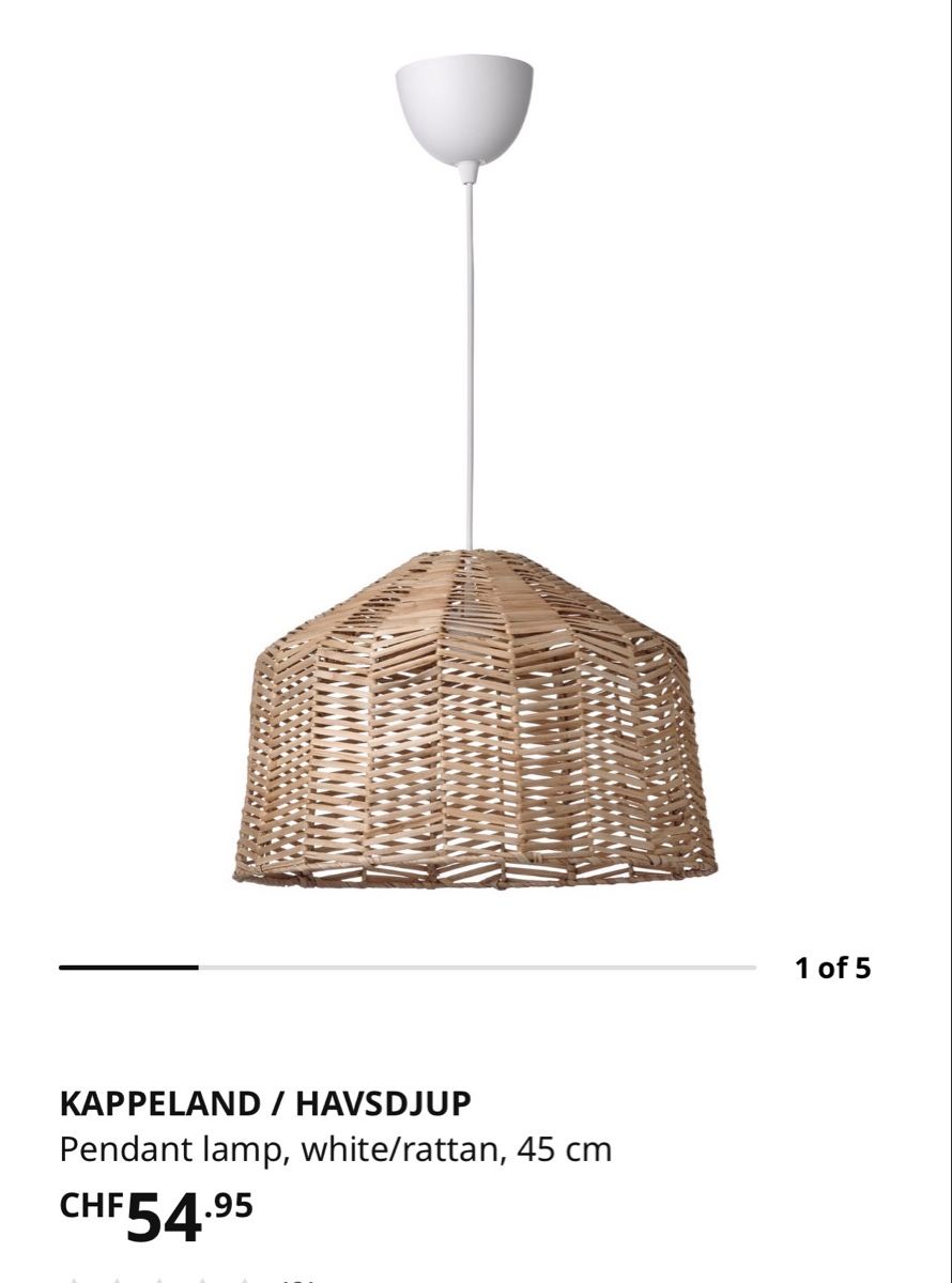 Ikea Lampade: Kappeland lamp IKEA rattan – Usato da Zürich venduto da Claralabarta
