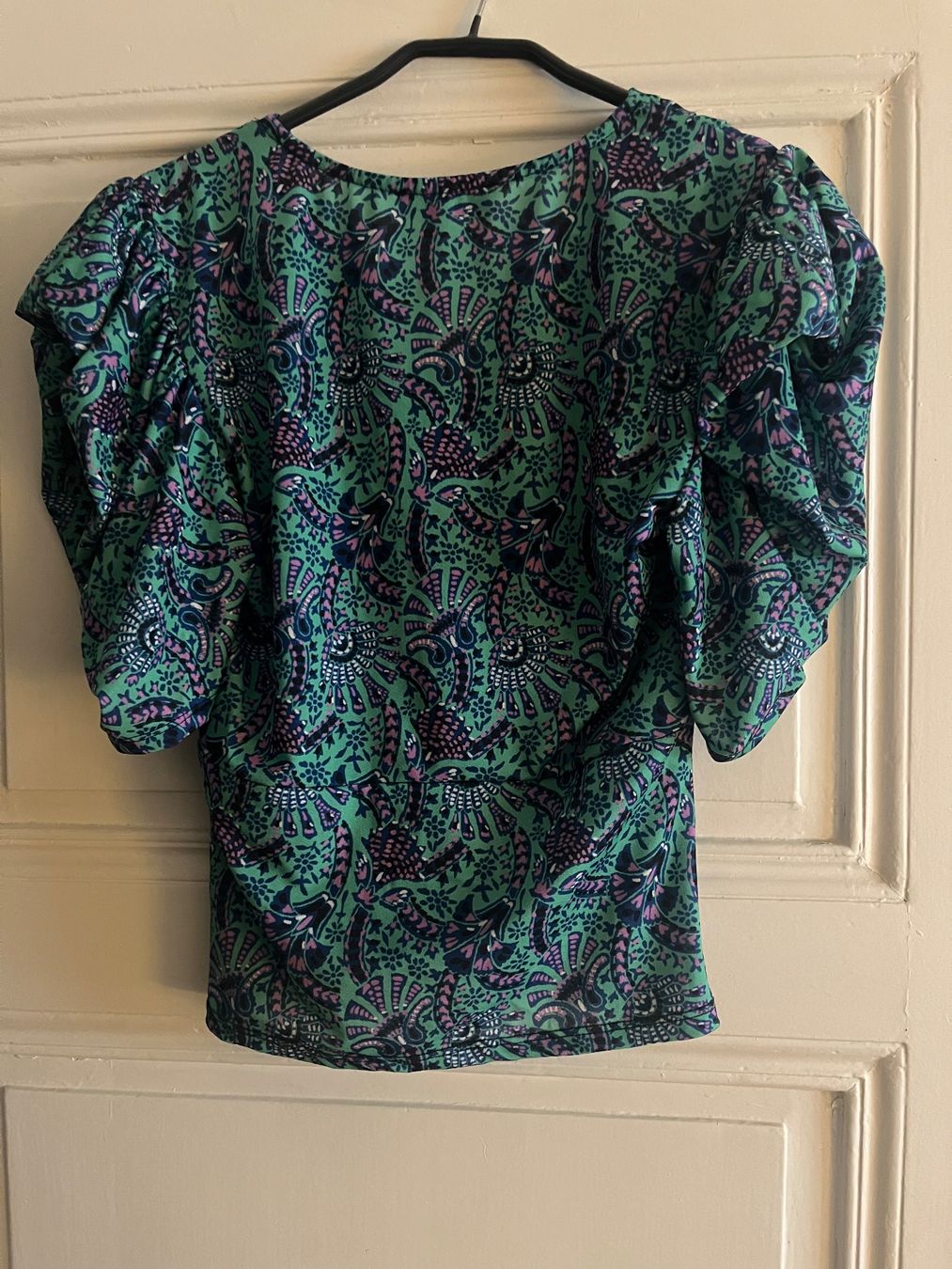 Morgan Tops: Haut Morgan taille M imprimer vert et rose – Gebraucht aus Genève von Paradis_Vintage 3