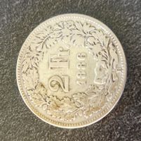 2 Fr Münze 1886 Silber
