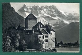 Château de Chillon et les Dents du Midi, 1953, gelaufen