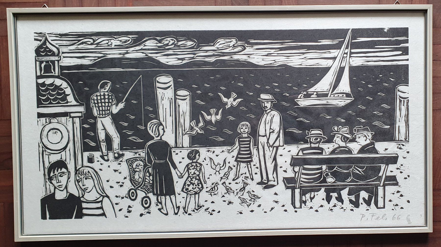 Xilografie: Bild - Holzschnitt,  Peter Fels 1966 – Usato da Kreuzlingen venduto da Rschweiz1