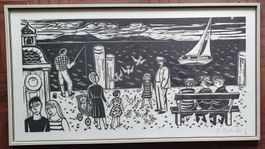 Bild - Holzschnitt,  Peter Fels 1966