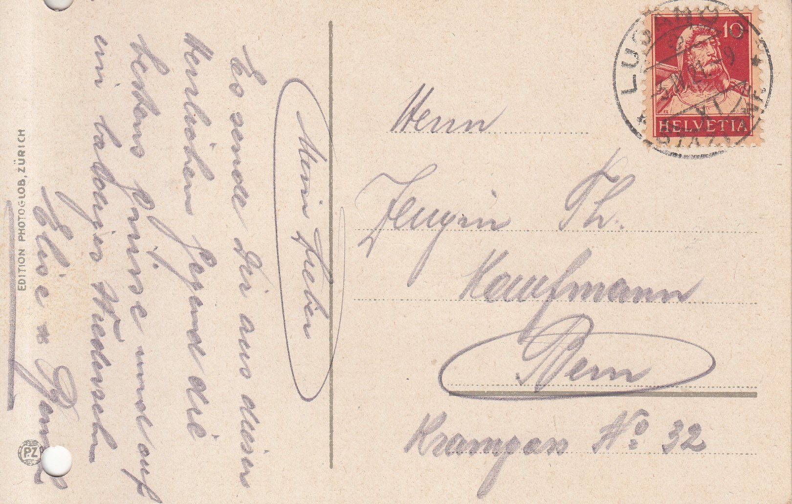 Cartoline postali: Lugano 1921 – Usato da Bürglen TG venduto da StampGraf 1