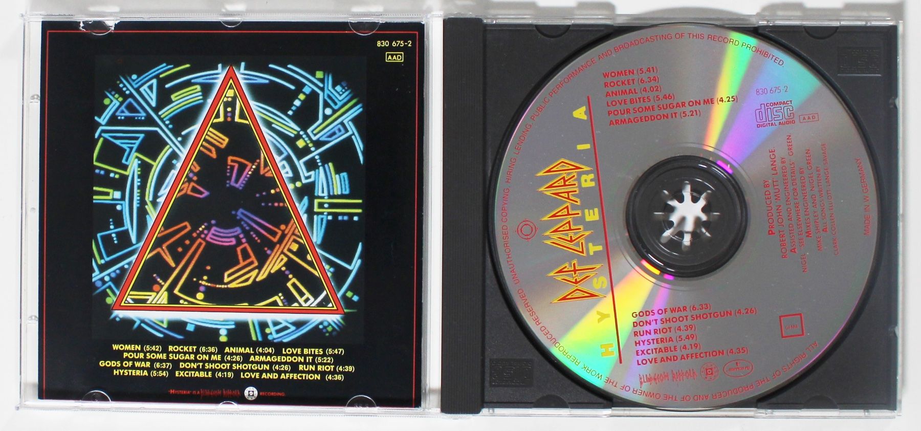CD: CD - DEF LEPPARD - HYSTERIA 1. CD Auflage 1987 – Usato da Brüttisellen venduto da Collector-Corner 1