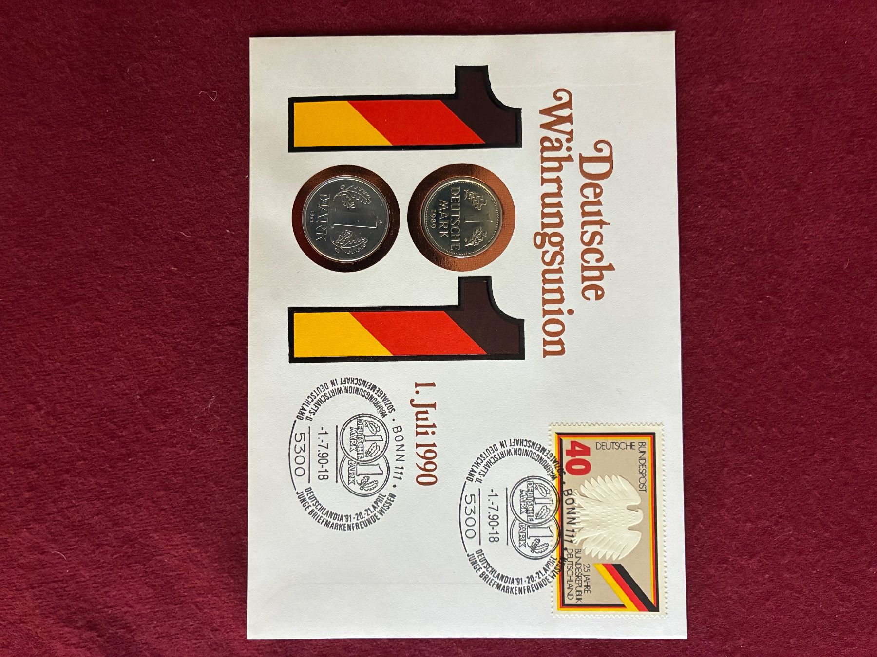 Tutti le monete: Münzbrief: Deutsche Währungsunion 1990 – Usato da Hätzingen venduto da bar_g6zj