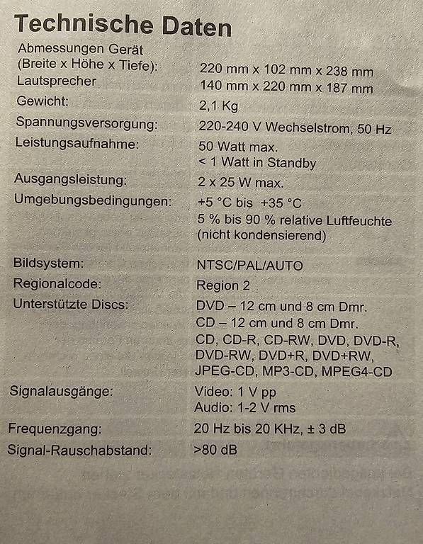 Lettore multimediale & Streamer: Dual DVD-MS 110 Player/Stereoanlage – Usato da Wallisellen venduto da 125271 3