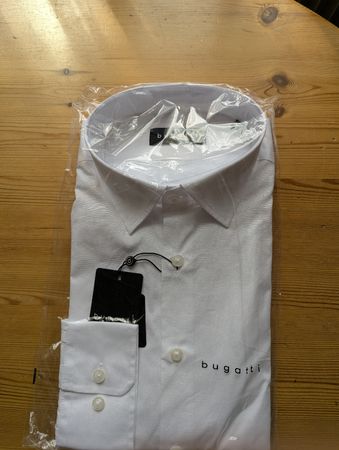 Bugatti Hemd Weiss Grösse L/KW 41 neu mit Etikett