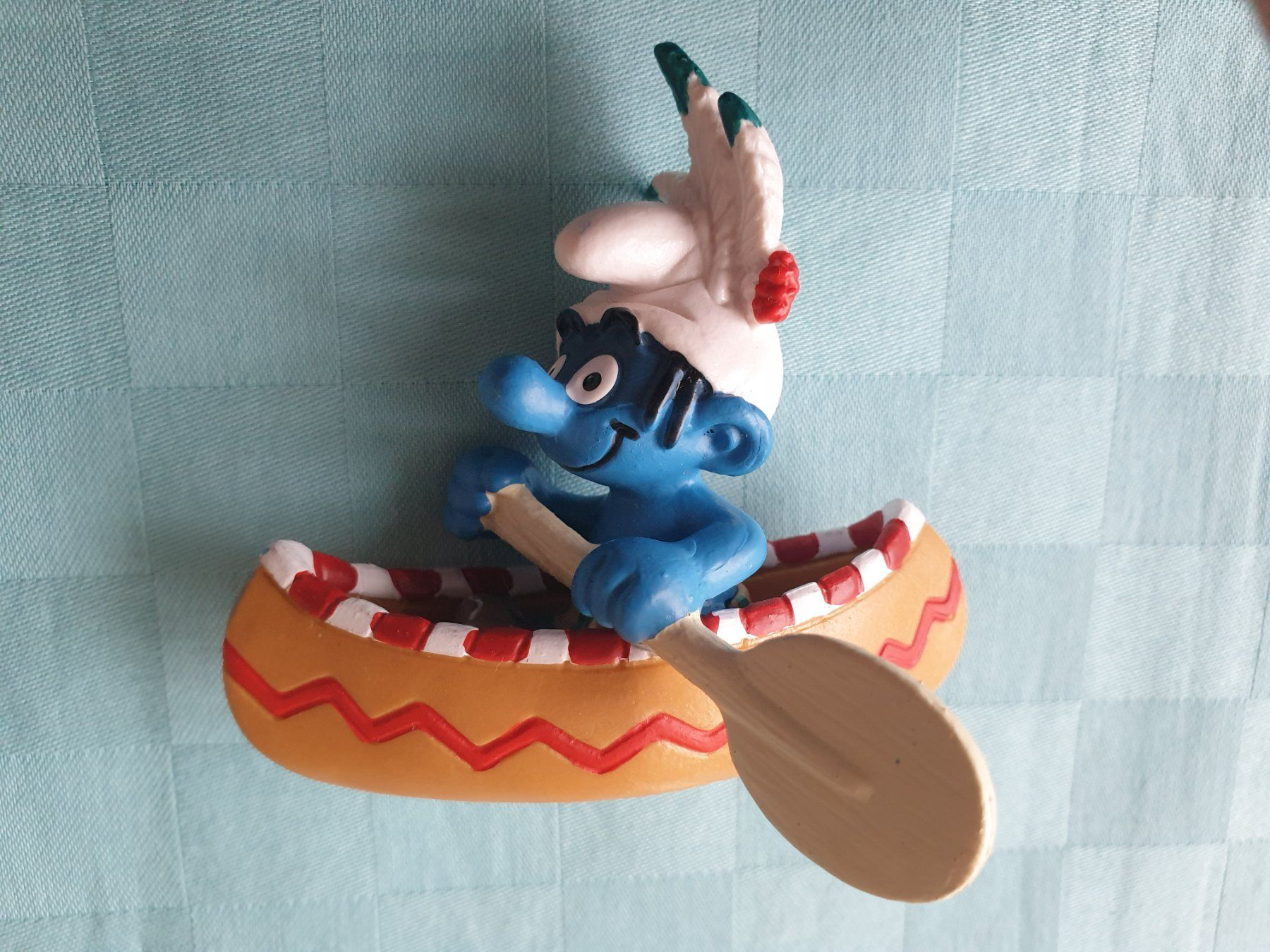 Schleich Statuette: Schlumpf Figur im Kanu – Usato da Mörschwil venduto da spirspi