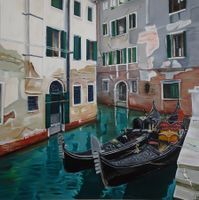 Tableau - Venise  - Huile sur toile -  120 x120 cm