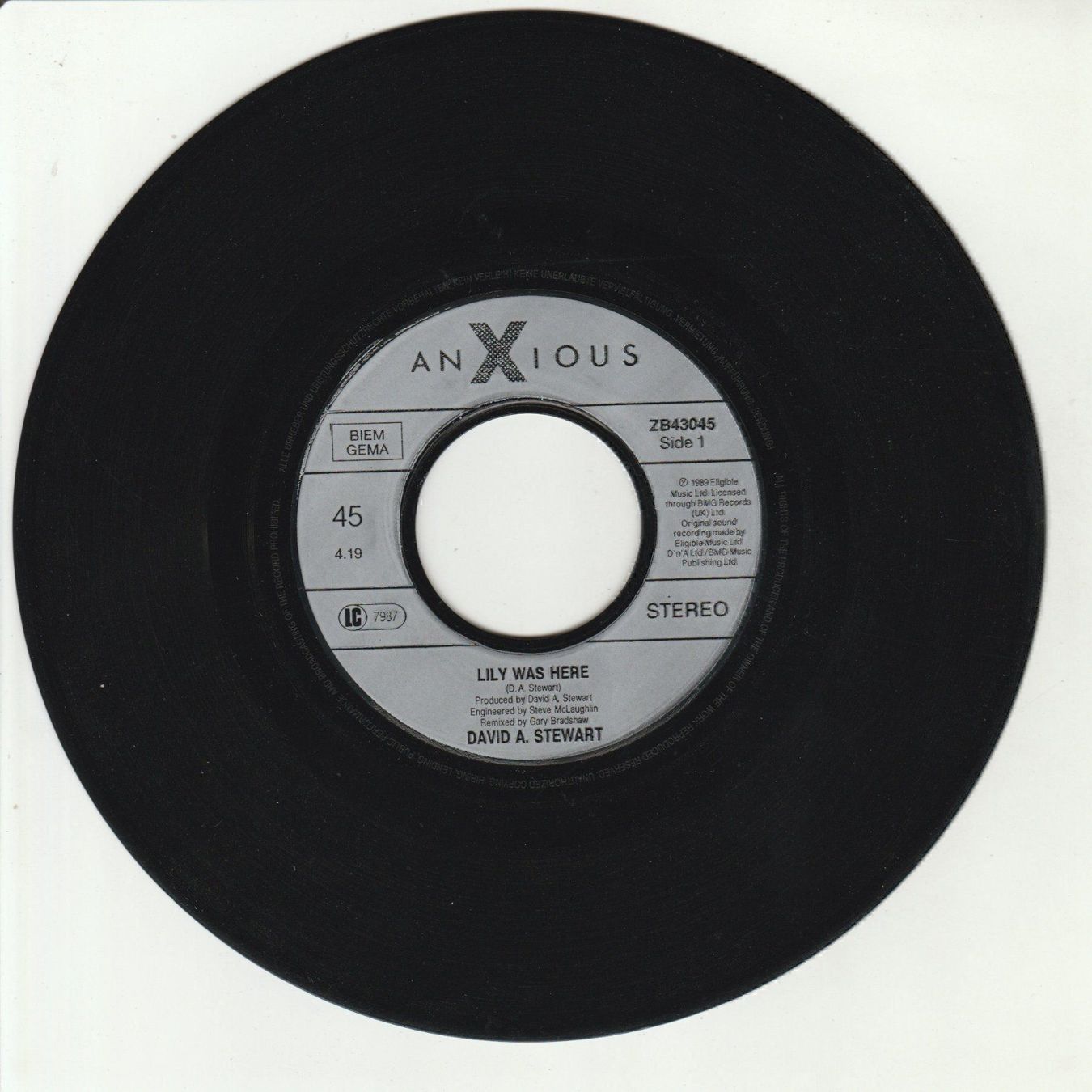 Schallplatten: David A. Stewart & Candy Dulfer - Lily was here 7" Vinyl – Gebraucht aus Tübach von JamesStone 2