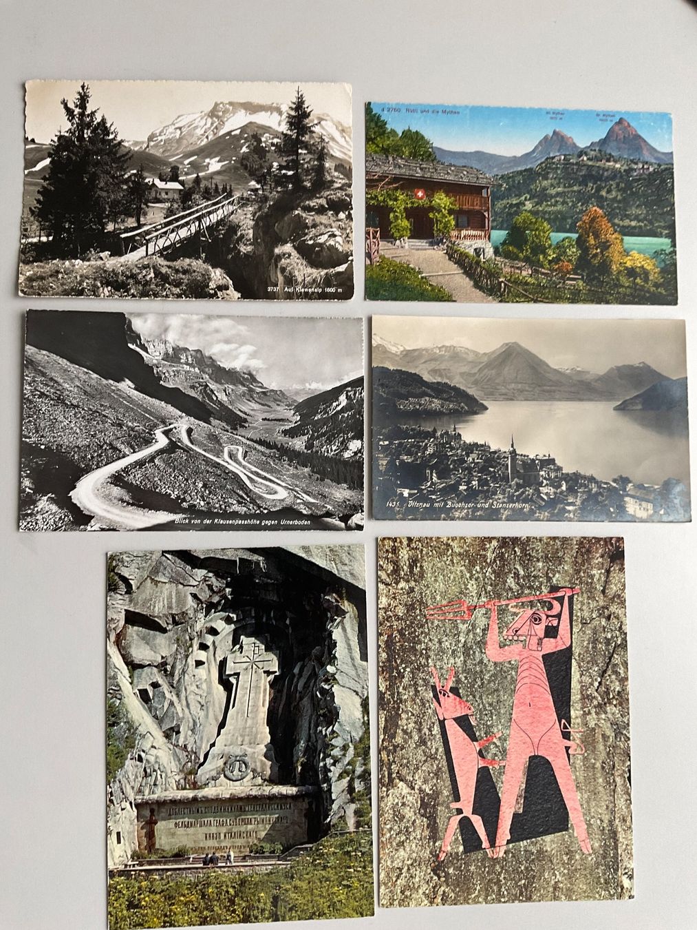Ansichtskarten: 6 Postkarten Innerschweiz – Gebraucht aus Bottighofen von onyx42