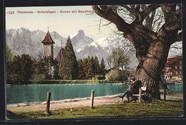 Thun, Scherzligen - Kirche mit Stockhorn