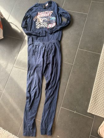 Jungen Pyjama blau Motorsport Print Grösse 170