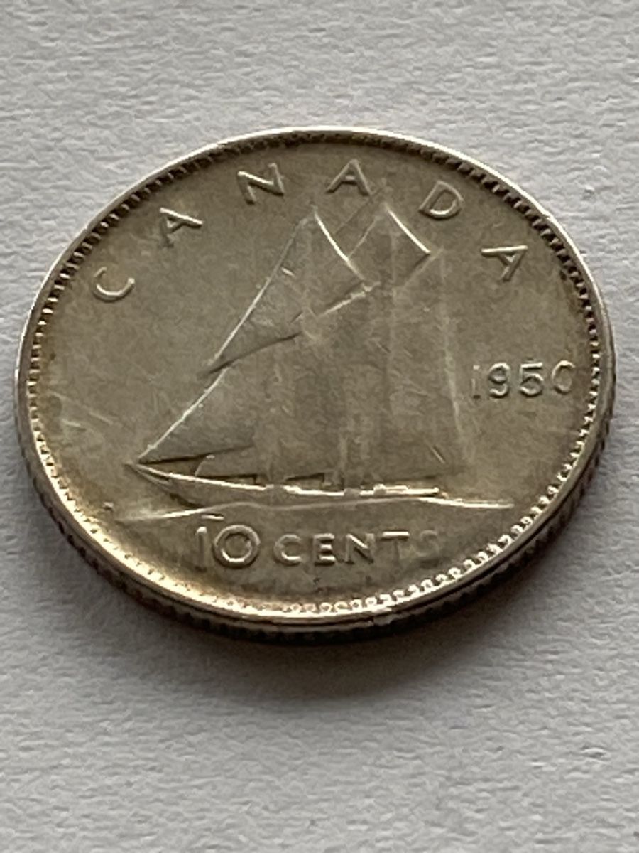 Tutti le monete: Canada, 10 cents de 1950 argent – Usato da Corsier-sur-Vevey venduto da Ginoarturo 1