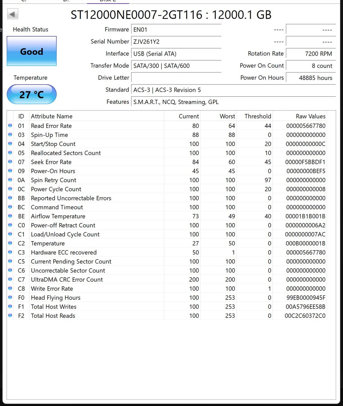 Seagate Dischi rigidi: Disk SATA 12Tb Seagate IronWolf Pro NAS - 48885 Stunden – Usato da Zürich venduto da Lock5151 3