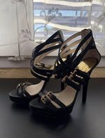 MICHAEL KORS HEELS, SCHWARZ MIT SCHNALLEN (GOLD)