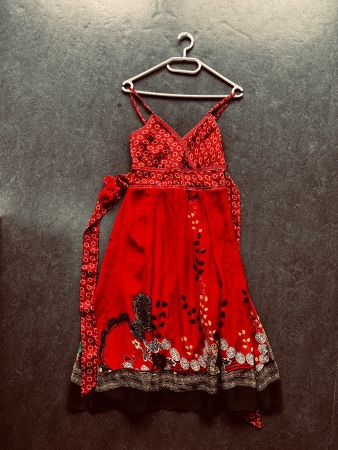 Wow - Sommerkleid, Spanish Look, Unterwäsche rot, Fest Party