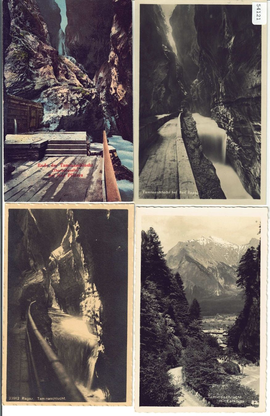 Cartoline postali: 4 AK - Tamina-Schlucht – Usato da Ettingen venduto da Kartenplanet