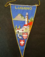 Lugano Fanion brodé Vintage Wimpel Drapeau  Fahne