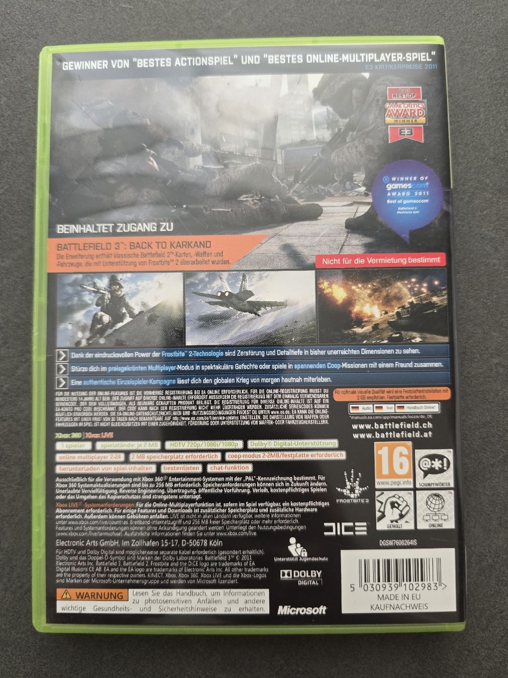 Microsoft Spiele: Battlefield 3 Limited Edition Xbox 360 – Gebraucht aus Füllinsdorf von master_mind 1