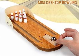 Bowlingbahn für den Schreibtisch Holz
