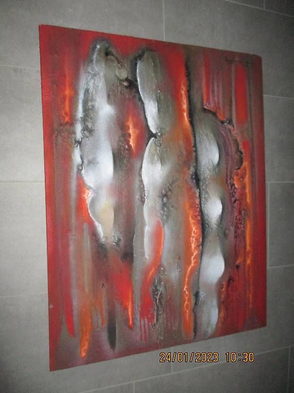 Dipinti: Abstrakte Malerei "Glut", Otto Dürst, CH Maler/Bildhauer – Usato da Bonstetten venduto da bido11 1
