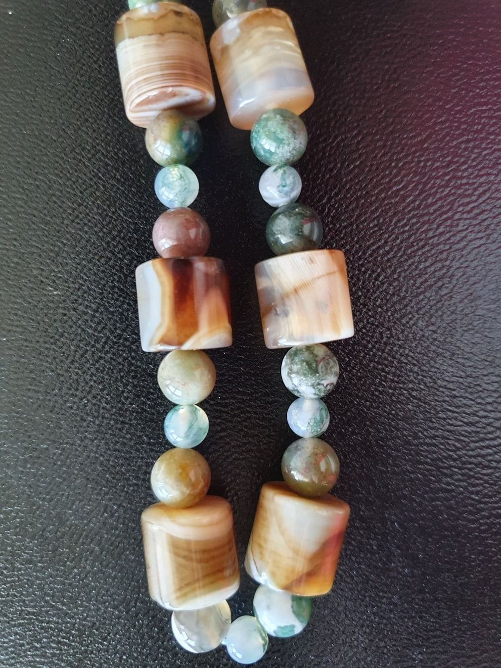 Catenine: Moss Agate und Indian Agate – Nuovo (secondo la descrizione) da Benglen venduto da Meercat3 3
