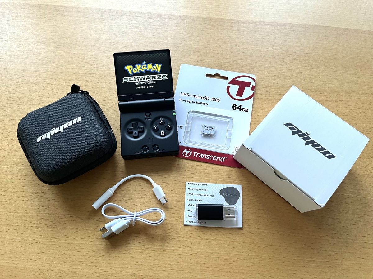 Console: Miyoo Mini Flip schwarz - Komplettpaket – Nuovo (secondo la descrizione) da Dielsdorf venduto da RetroMeister