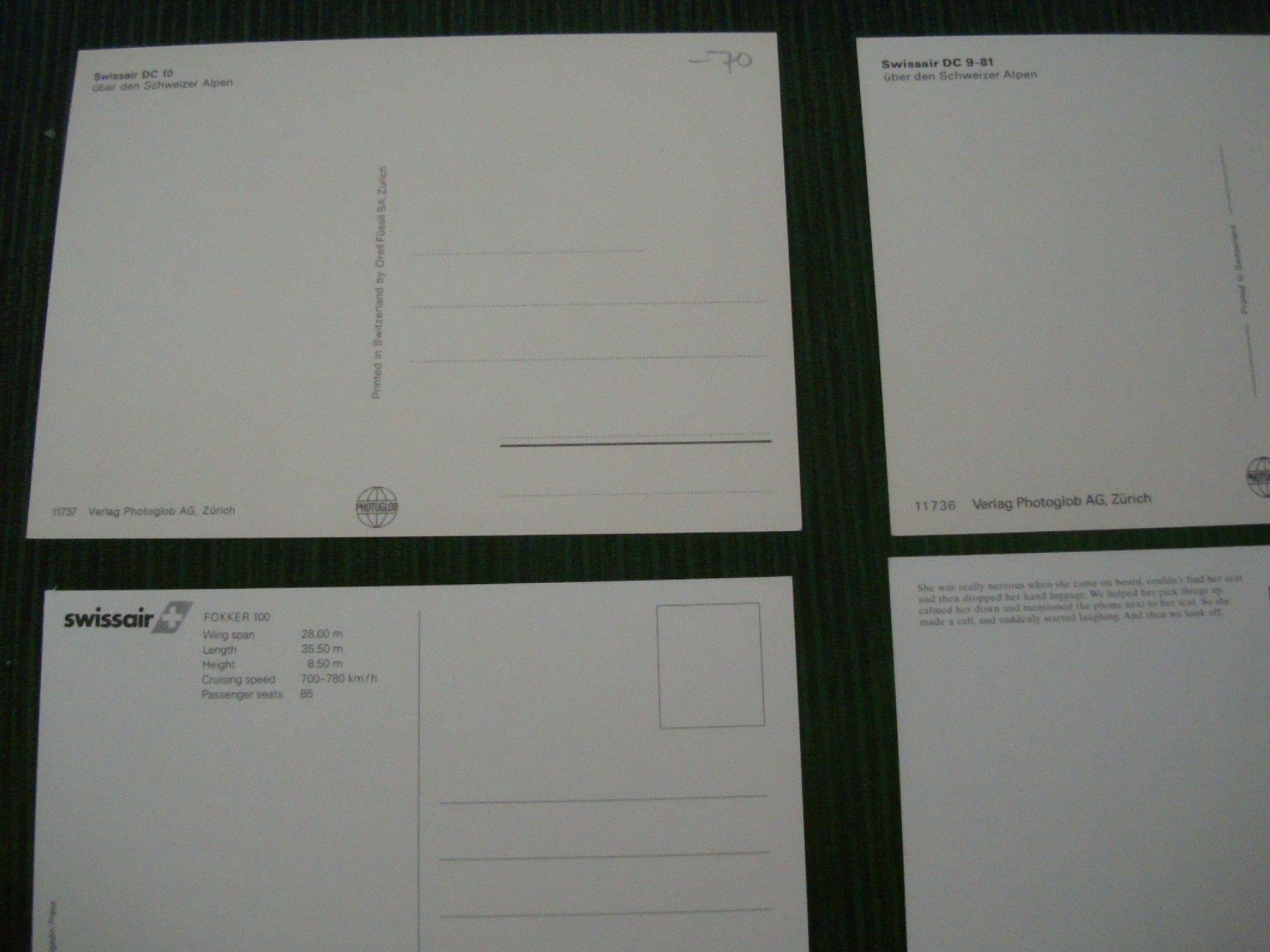 Cartoline postali: 4 AK Swissair – Usato da Neuenegg venduto da flohcante 1