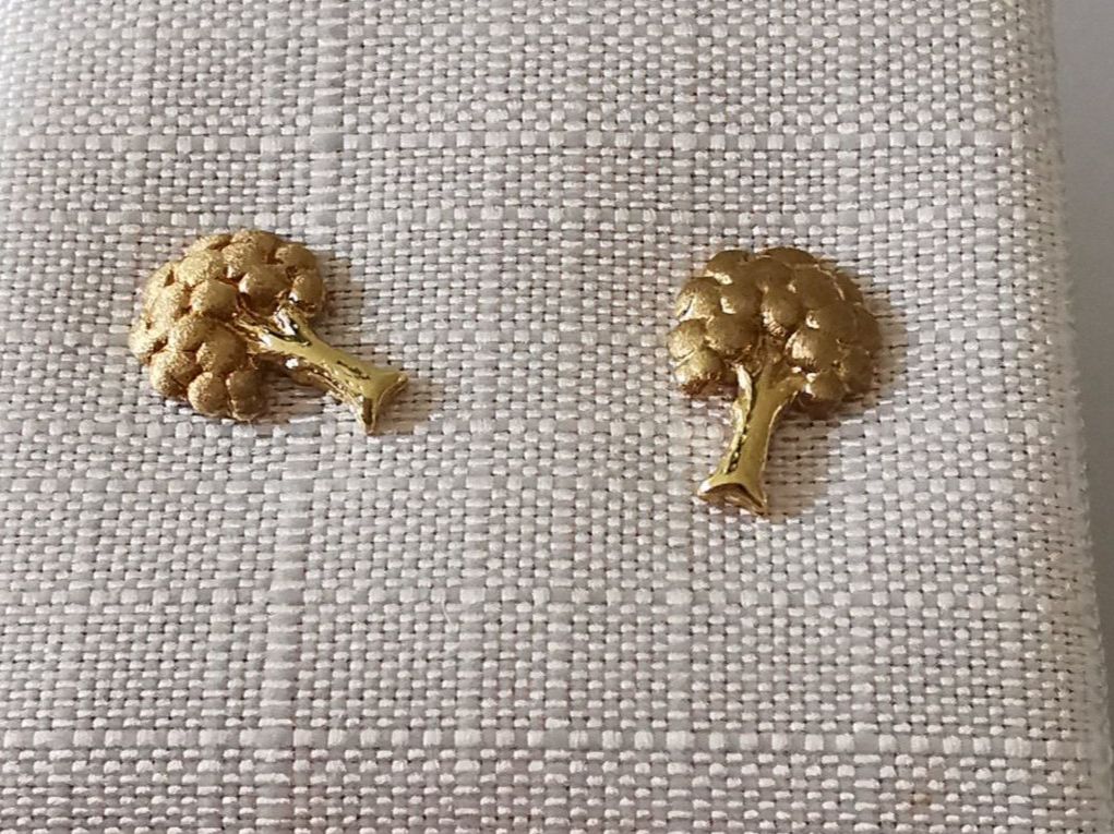 Orecchini pendenti & Orecchini a lobo: 750/-  Gelbgold Ohrstecker Motiv "Baum" – Nuovo e nell'imballaggio originale da Dierikon venduto da Vittorio57 2